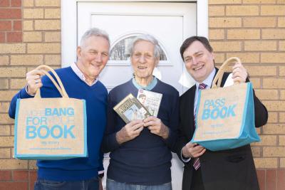 Celebrating the new partnership are Home Library Service volunteer delivery driver Nigel Ormerod, customer Albert Clinton, and Councillor John Reynolds, the City of Wolverhampton Council’s Cabinet Member for City Economy