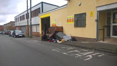The fly tipping consisted over 20 household items including sofas, car seats, clothing and bagged waste