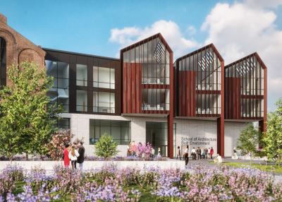 Artist impression of the School of Architecture and Built Environment at Springfield, which will form part of the national centre