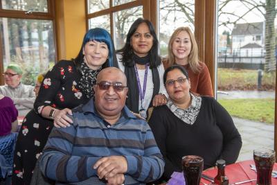 Carers were joined by Community Support Manager Lesley Johnson, back left, at the Christmas meals