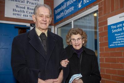 John and Joan Dudley, who were the first patients in Wolverhampton to receive the Covid-19 vaccine