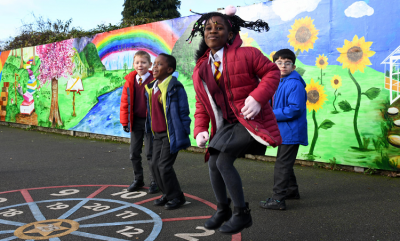 It was all smiles for pupils at SS Peter and Paul Catholic Primary Academy