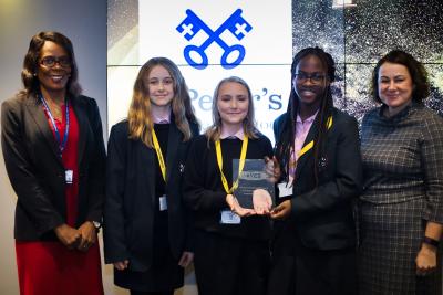 After missing out on a ceremony last year due to coronavirus restrictions, St Peter’s Collegiate Academy are awarded 2020 #YES Anti-Bullying Charter Status by Emma Bennett, Executive Director of Families at City of Wolverhampton Council