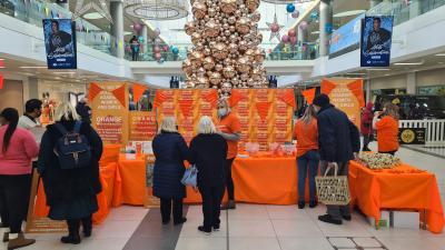 The Orange Wolverhampton pop up shop at the Mander Centre was already busy this morning