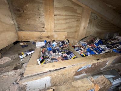 Some of the illegal cigarettes seized during raids by Trading Standard officers