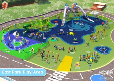 The amazing new look for East Park showing the layout of the new play area