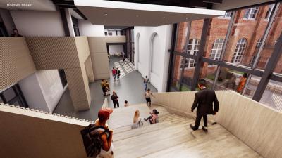 A new computer generated image showing what the interior of the City Learning Quarter main site could look 