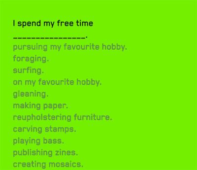 ‘I spend my free time’