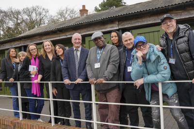 Councillor Steve Evans, Council Deputy Leader and Cabinet Member for Housing (6th from left) and Emma Stubbs, DLUHC Supported Housing Policy Advisor (4th from left) with Supported Housing Providers from across the city and SUIT staff