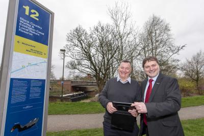 (l-r): Councillor Phil Bateman MBE (Wednesfield North) and Cabinet Member for City Economy, Cllr John Reynolds, alongside one of the new LNR signs