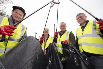 Local resident, John Brinkworth, rallies support for a community litter pick, with equipment provided by City of Wolverhampton Council
