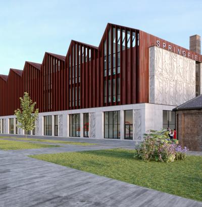 Artist impression of the School of Architecture and Built Environment at Springfield, which will form part of the national centre