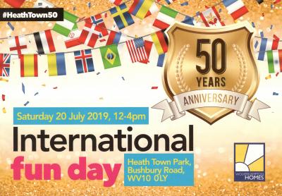 Heath Town Estate will be celebrating its 50th anniversary at an International Fun Day in the City of Wolverhampton on Saturday 20 July