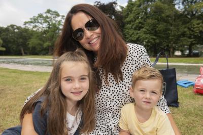 Tilly Mander, aged 6 and Ruben Mander aged 2, with their mum Aimee Mander enjoying the sunshine at Tettenhall Pool