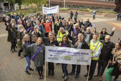 Dozens of people joined the Hopewalk around the centre of Wolverhampton yesterday