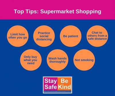 Shoppers are being given top tips to keep themselves – and others – safe during the coronavirus emergency