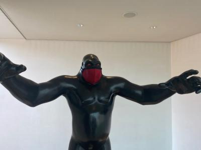 King Kong at Wolverhampton Art Gallery wearing Michelle’s face coverings