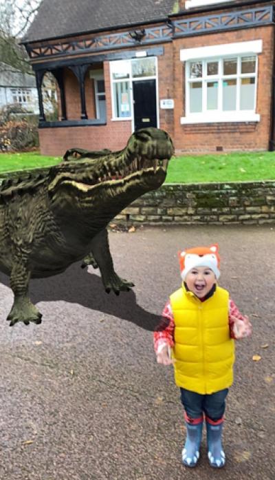 A Jurassic journey for little Freddie Hague discovering dinosaurs at West Park