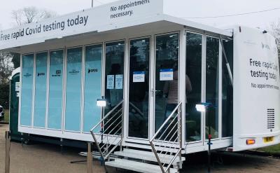 The mobile Covid-19 testing unit is available at West Park this week.