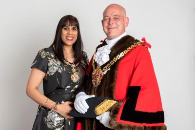 Mayor of Wolverhampton, Councillor Greg Brackenridge, and Mayoress, Sureena Brackenridge