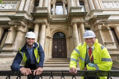 (l-r): Croft Building and Conservation Ltd Quantity Survey/Contract Manager, Joe Stuart and City of Wolverhampton Council Deputy Leader and Cabinet Member for City Economy, Councillor Stephen Simkins