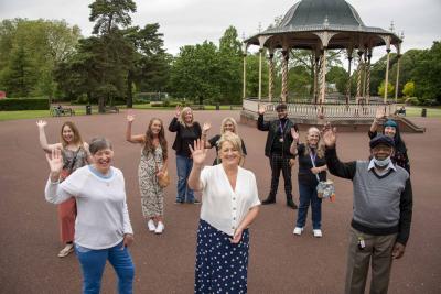 Councillor Linda Leach, the City of Wolverhampton Council's Cabinet Member for Adult Services, joined carers and members of the Carer Support Team for a walk and talk at West Park to mark Carers Week 2021