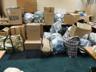 Some of the illegal cigarettes and tobacco seized during the raids