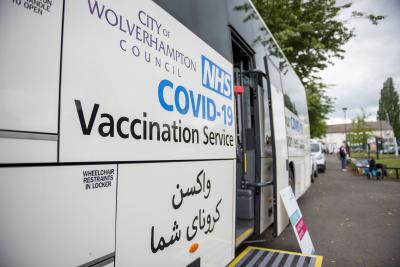 Ding ding, the next stop for the vaccine bus is Bilston