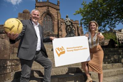 Councillor Ian Brookfield, Leader of City of Wolverhampton Council and Councillor Beverley Momenabadi, Cabinet Member for Children and Young People, launch the Yo! Summer Festival