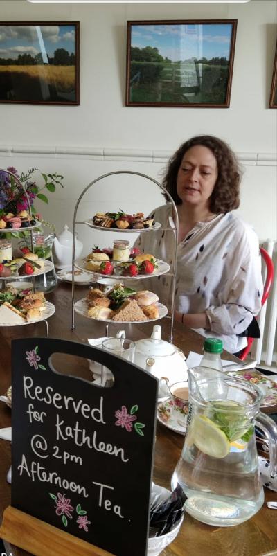 Customer Kate Highfield tucks into her afternoon tea at Bantock’s Courtyard Cafe
