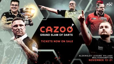 The world's top darts stars will return to Wolverhampton's Aldersley Leisure Village from 13 to 21 November for the 2021 Cazoo Grand Slam of Darts and tickets go on general sale tomorrow (Wednesday 18 August)