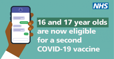 Young people aged 16 and 17 can now get a second dose of the lifesaving Covid-19 vaccine, and are being urged to book theirs as soon as it is due