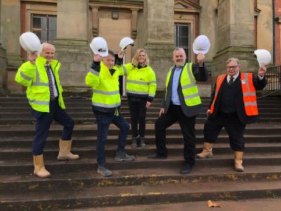 (L-R): Clive Jessup, Jessup Chief Executive, Gary Fulford, whg Group Chief Executive, Rebecca Bennett-Casserly, whg Corporate Director of Development, Councillor Ian Brookfield, City of Wolverhampton Council Leader, and Ian Priest, Jessup Quantity Surveyor
