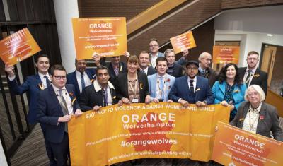 Members of the City of Wolverhampton Council’s Conservative Group supporting this year’s Orange Wolverhampton campaign