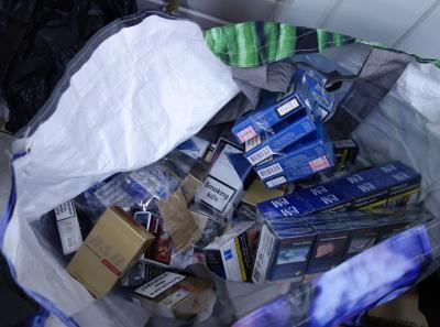Some of the illicit cigarettes seized from Super Mahan