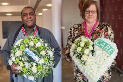 Aeon Anderson, Housing Services Operations Manager with ACCI, left, and Christine Shepherd, Branch Manager, Cera, were among those representing providers at the Social Care Day of Remembrance and Reflection