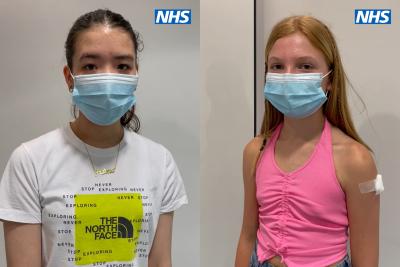 Fatima, left, had her Covid-19 jab to go on holiday, while 12 year old Sophie said she was having the vaccine to help protect her family