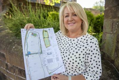 Councillor Linda Leach, City of Wolverhampton Council’s cabinet member for adult services and Bilston North ward councillor reviews the plans for Prouds Lane Playing Fields
