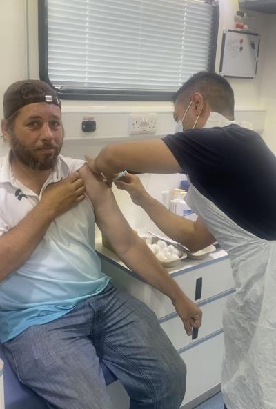 The first pop up clinic operated in Queen Square in Wolverhampton on Friday and Saturday night, where among those receiving their vaccination was Paul Richards