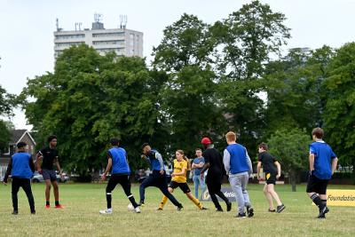 Premier League Kicks session taking place in Heath Town Park