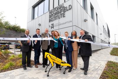 Council Leader, Councillor Ian Brookfield, and Deputy Leader, Councillor Stephen Simkins, join partners at the official opening of the National Brownfield Institute