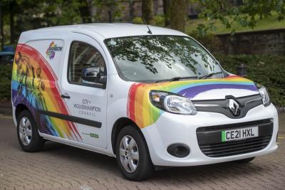 City of Wolverhampton Council’s rainbow-liveried van 