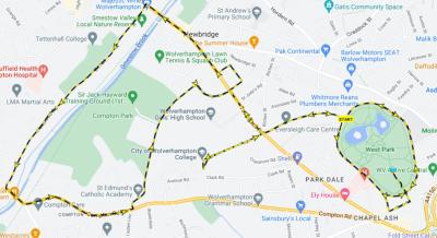 Wolverhampton Half Marathon route