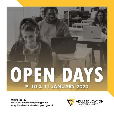 Are you thinking about your future? Then find out what learning opportunities Adult Education Wolverhampton has on offer at one of its open days early in the New Year