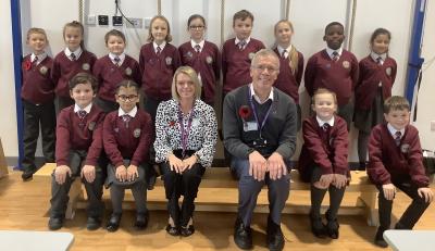 Julia Nock, the City of Wolverhampton Council's Deputy Director of Assets, and Chris East, Head of Facilities, joined pupils at Loxdale Primary School to celebrate National School Meals Week recentl