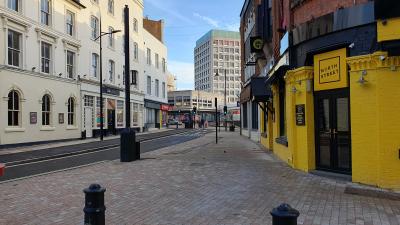 Works progress in North Street shows part of road now fully accessible