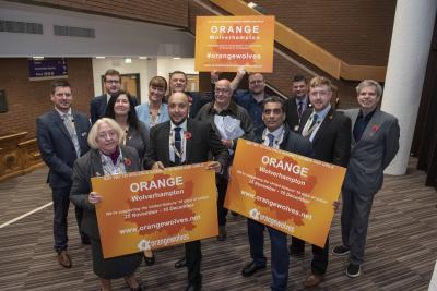 Conservative councillors show their support for the Orange Wolverhampton campaign