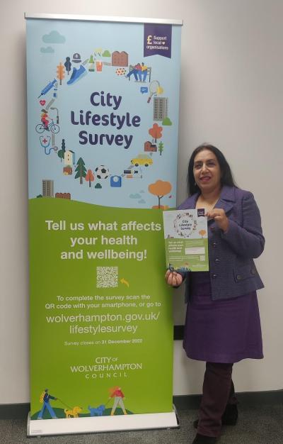 Councillor Jasbir Jaspal, the City of Wolverhampton Council's Cabinet Member for Public Health and Wellbeing, is encouraging people to complete the City Lifestyle Survey