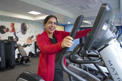 Councillor Jasbir Jaspal, the City of Wolverhampton Council’s Cabinet Member for Adults and Wellbeing, at the new Youth Gym at WV Active-Aldersley